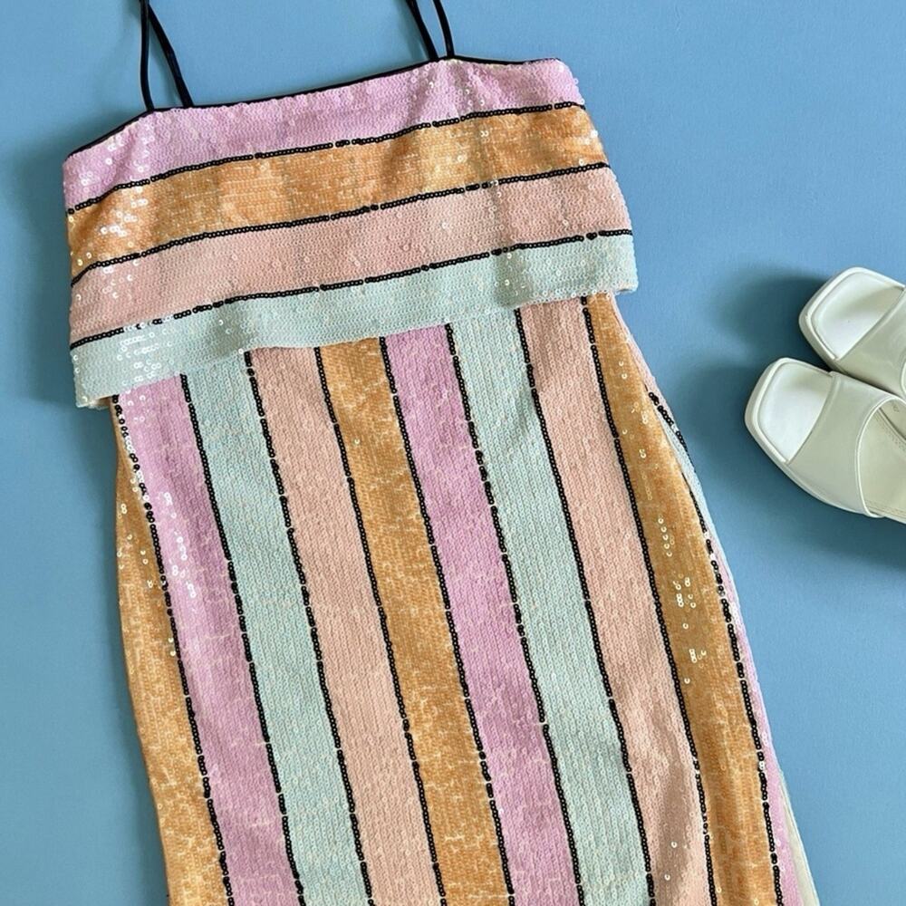 NWT Gianni Bini Halston Multi-Color Sequin Stripe… - image 6